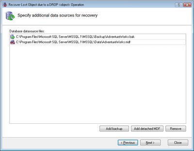 New recovery option: Recover SQL objects from backups
