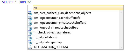 SSMS provides quite a shorter list for the same query.