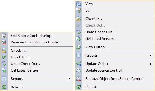 ApexSQL Source Control is easily accessible via the SSMS main menu or the SSMS Object Explorer contextual menu
