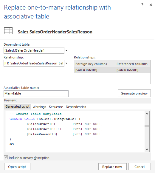 Replace One-to-many Relationship with Associative table