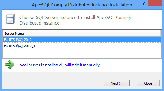 ApexSQL Audit distributed instance instalation