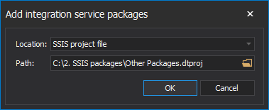 Load SSIS packages from the project file