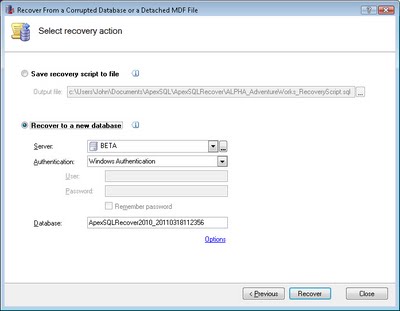New recovery option: Direct-to-Database recovery