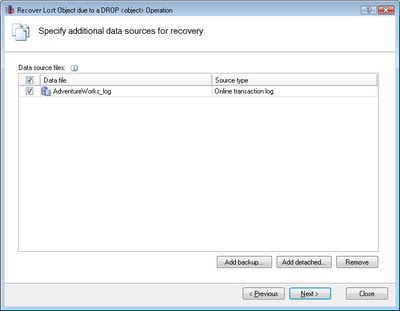 New recovery option: Recover dropped SQL objects from transaction logs