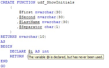 Unused parameters and variables highlighting