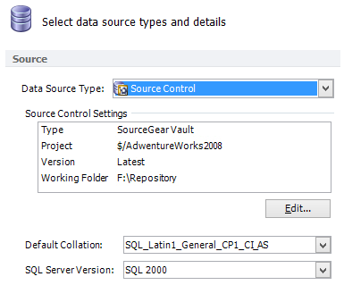 Compare and synchronize directly from source control