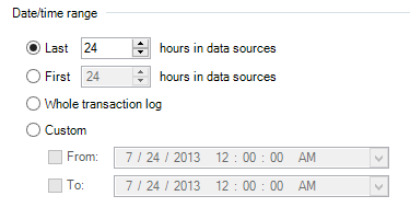 ApexSQL Log 2013 – time range filter