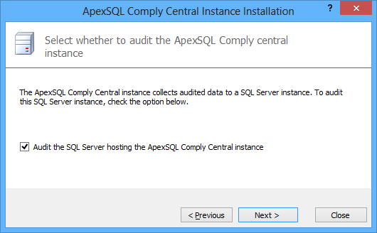 ApexSQL Audit central instance instalation