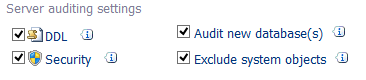 New option introduced - audit all newly created databases automatically