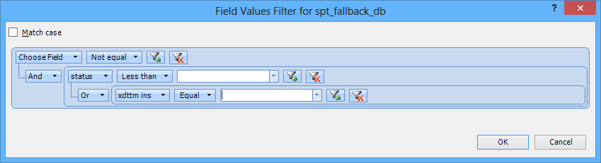 Fields value filter in ApexSQL Log 2011