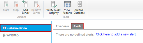 Global overview tab in ApexSQL Audit 2014
