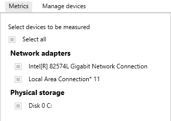 Monitoring separate metrics