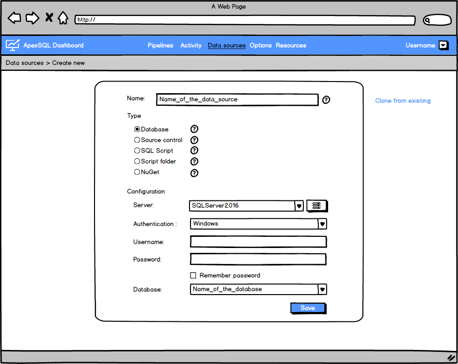 Add datasoruce database