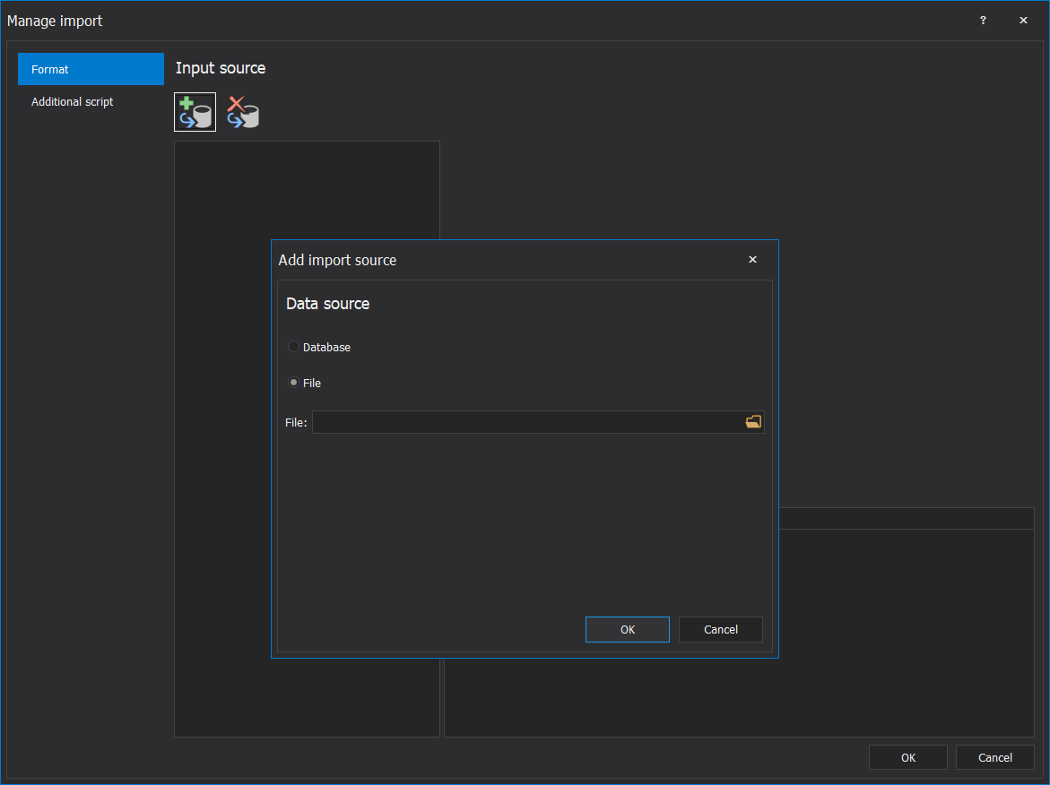 ApexSQL Pump Adding import file source