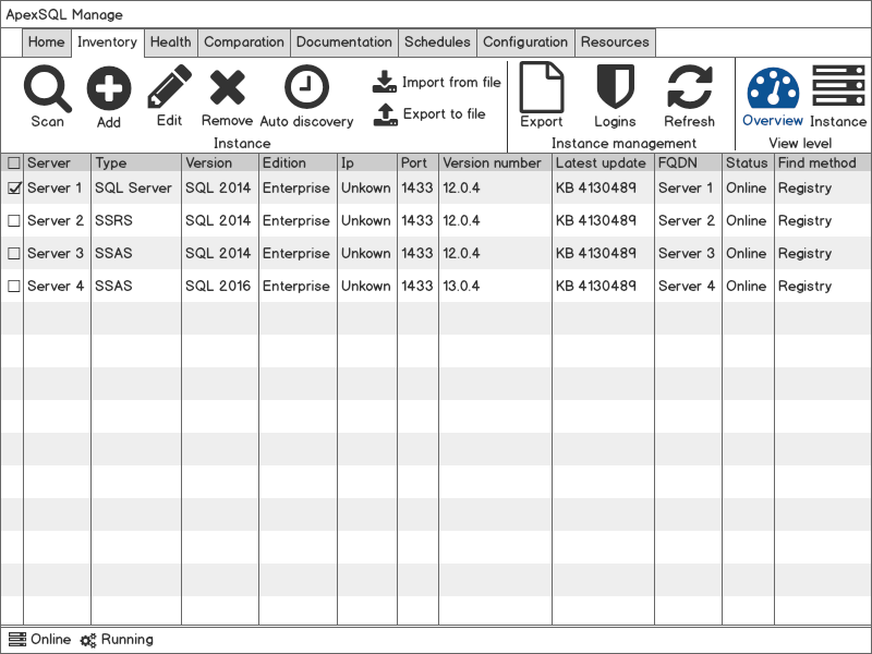 SQL Server management - Server instance discovery and inventory