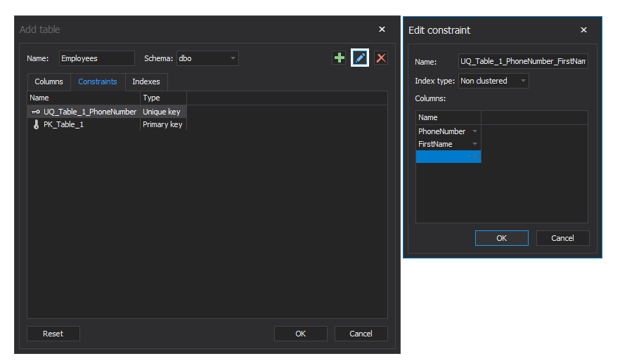 Edit constraint with a modeling tool