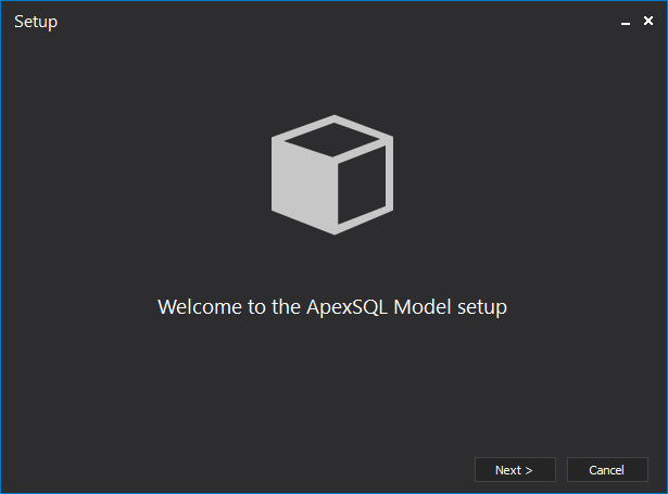 Installation wizard for the ApexSQL Model
