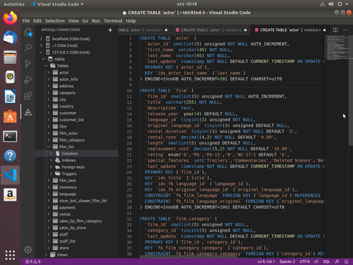 ApexSQL Database Power Tools for VS Code on Ubuntu