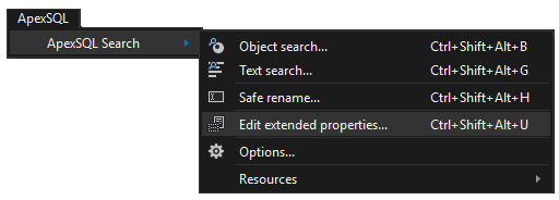 Edit extended properties command